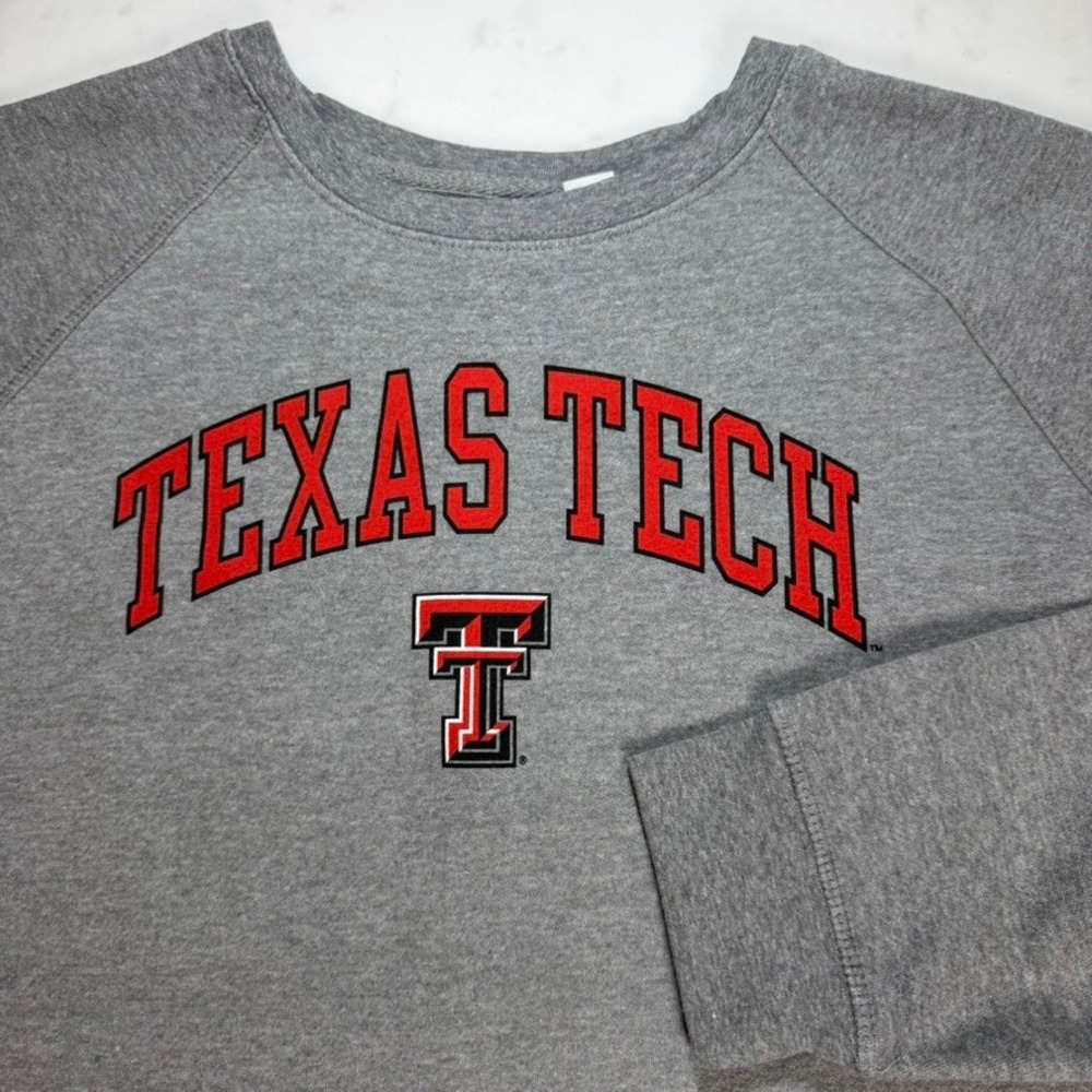 Texas Tech Red‎ Raiders Barnesmith Crewneck Sweatshirt Gray Mens XL